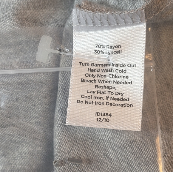 NWT Talbots Heather Gray Ruched Neck Top | Soft Stretch Tee 3X - Picture 7 of 7